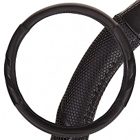 Оплетка SKYWAY Racer-3 M (370-390мм) Черно/Серая экокожа